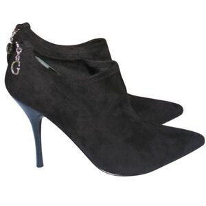 NWT Black Black Faux Suede Heeled Booties
